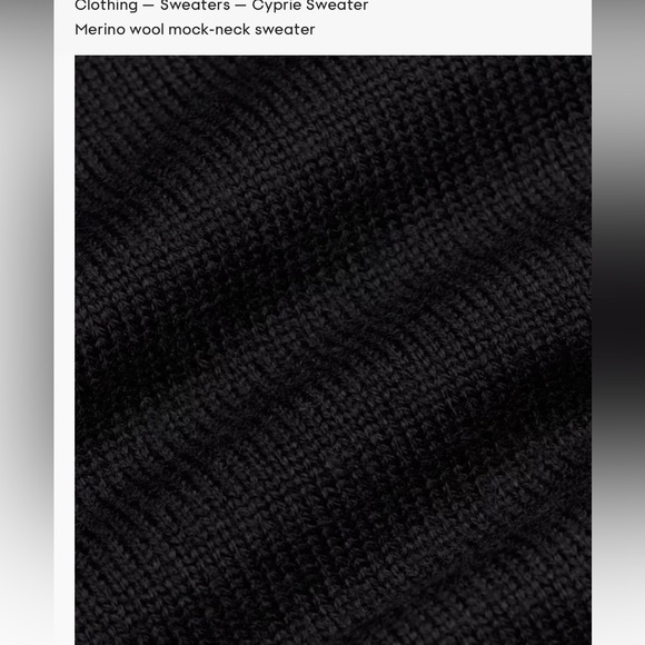 Wilfred Aritzia Black Cyprie Sweater 100% Merino wool - Picture 3 of 10